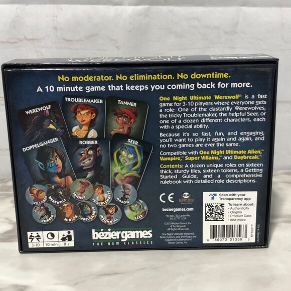 One Night Ultimate Werewolf game social deduction Bezier Alspach Okui - Picture 2 of 5